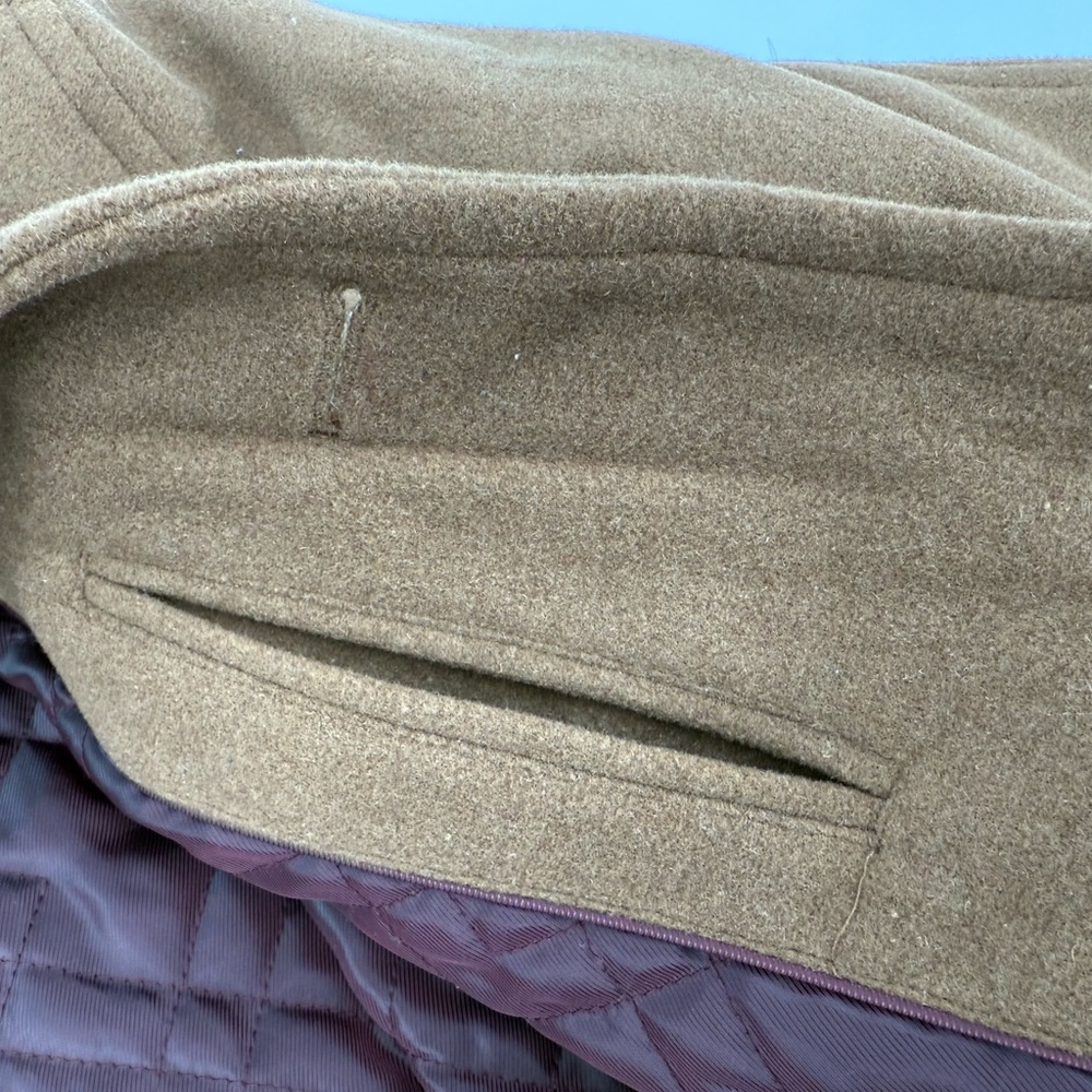 Cole Haan Signature Beige Tan Men’s Pea Coat Size Large - Picture 11 of 13